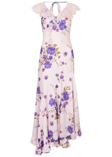 Warm Hearts floral-print satin dress by FREE PEOPLE