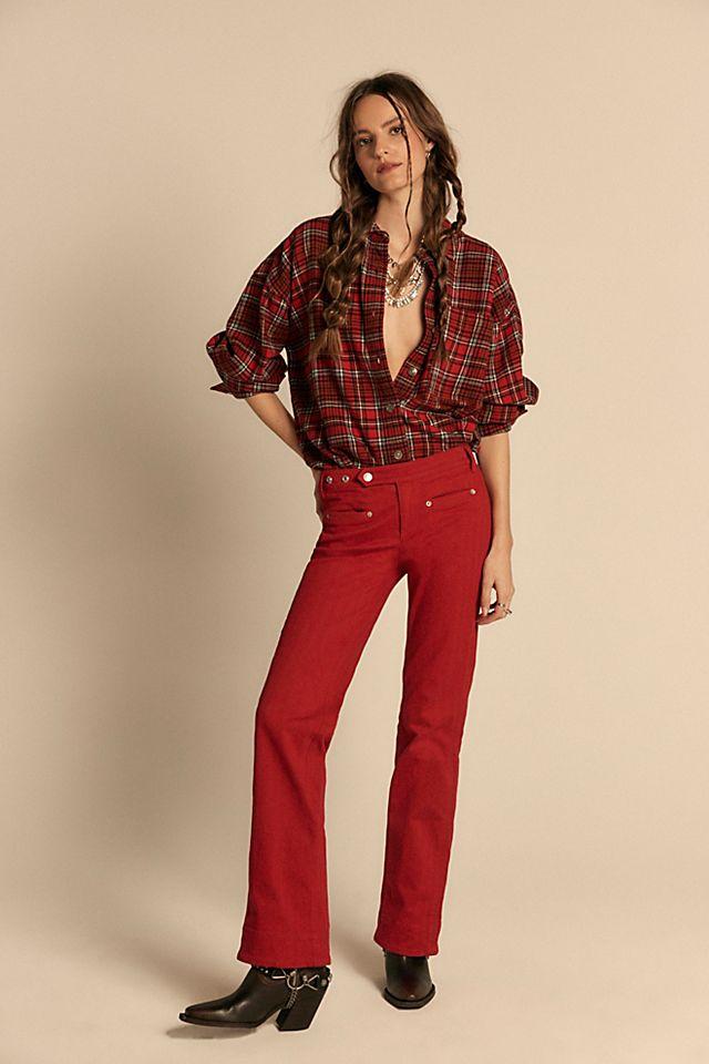 We The Free Hot Take Low-Rise Slim Flare Pants by FREE PEOPLE