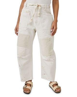 We The Free Moxie Low Slung Pull On Drawstring Barrel Jeans by FREE PEOPLE