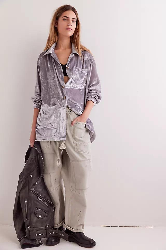We The Free Off Duty Velvet Shirt by FREE PEOPLE