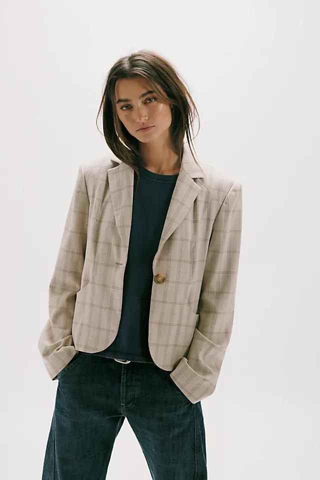 Whip Smart Plaid Blazer by FREE PEOPLE