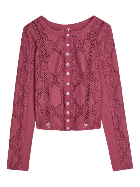 floral-lace button-up cardigan by FREE PEOPLE