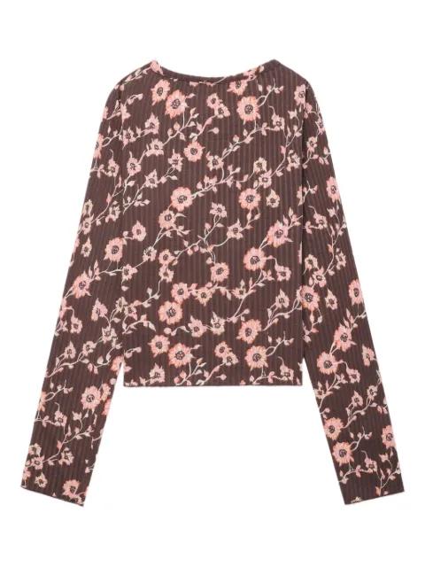 floral-print long sleeves top by FREE PEOPLE