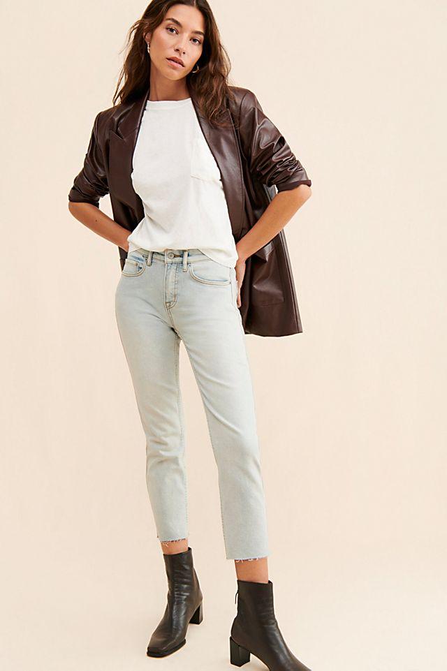 High-Rise Cropped Straight Jeans by FREE PEOPLE | FREE PEOPLE