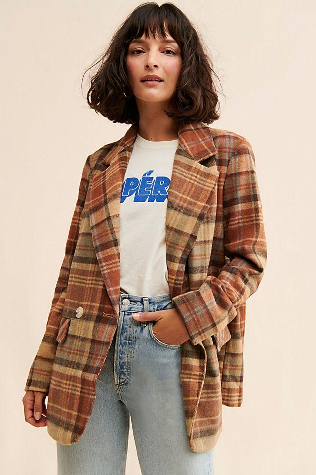Mari Plaid Blazer Coat by FREE PEOPLE | FREE PEOPLE