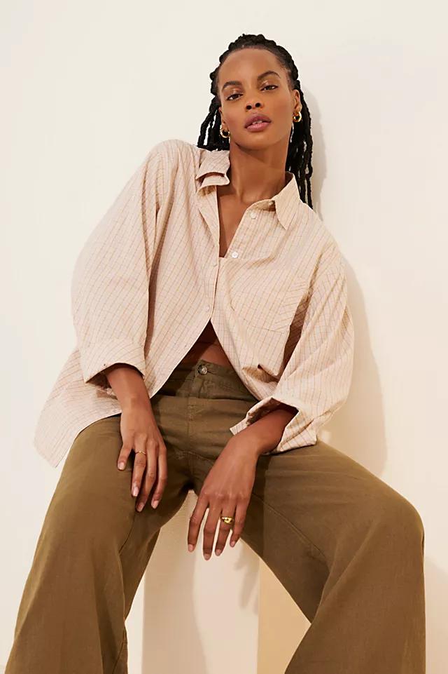 Sabine Striped Tailored Shirt by FREE PEOPLE | FREE PEOPLE