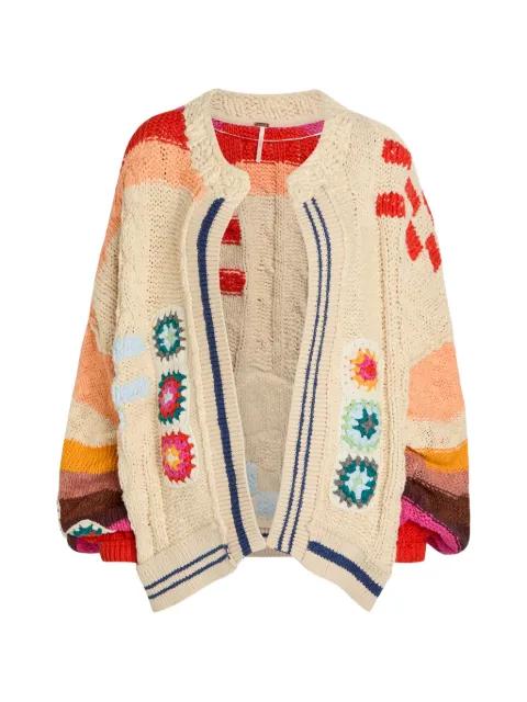 stripe-detail cardigan by FREE PEOPLE