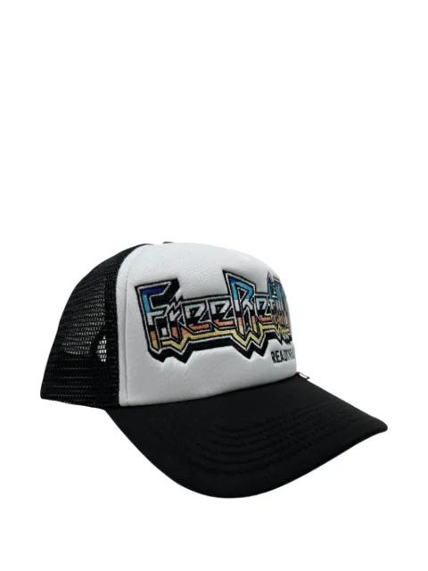 embroidered mesh-detail trucker hat by FREE REFILLS