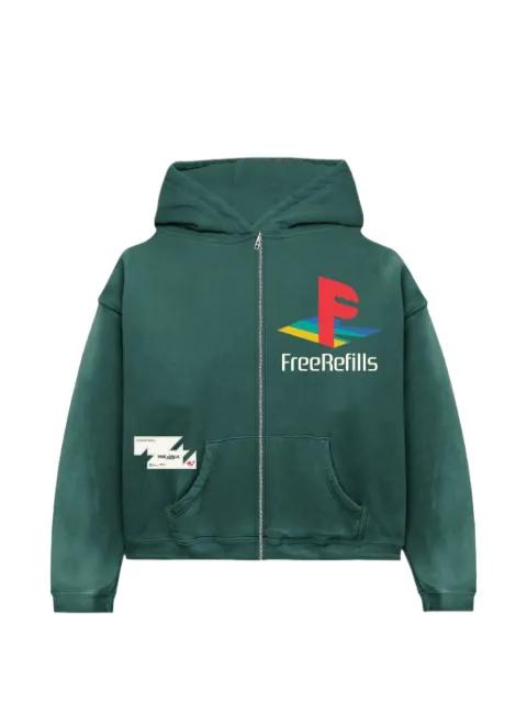 full zip graphic hoodie by FREE REFILLS