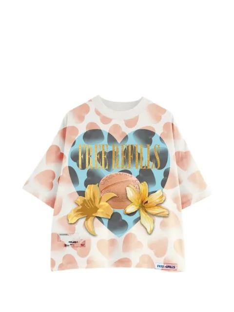 hearts graphic T-shirt by FREE REFILLS