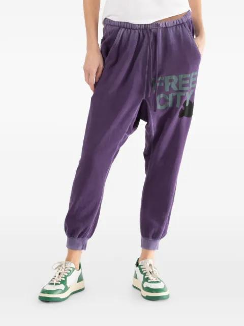 drawstring lettering track pants by FREECITY