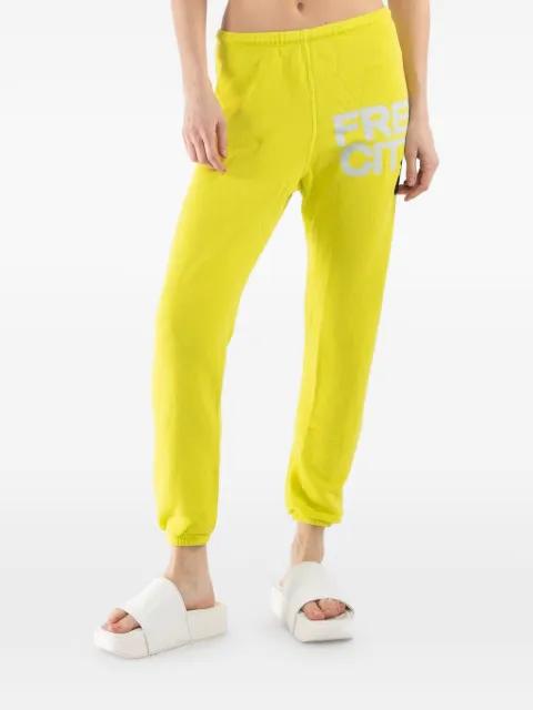 drawstring print track-pants by FREECITY