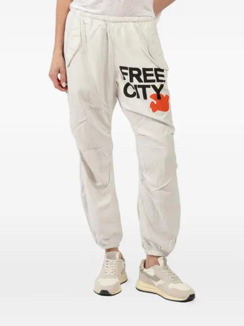 elastic-waistband logo-print track pants by FREECITY