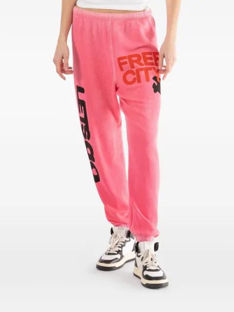 letters-print sweatpants by FREECITY