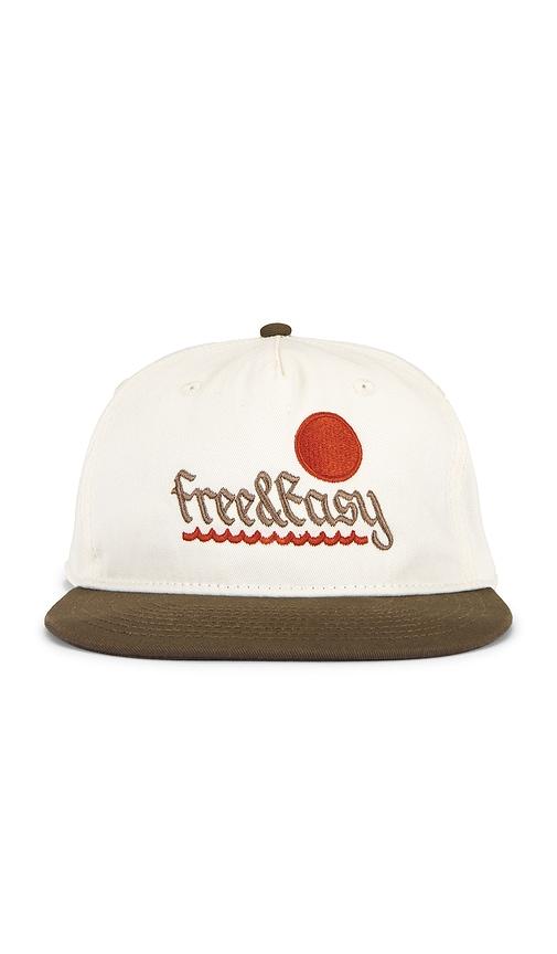 Free & Easy High Summer Two Tone 5 Panel Snapback Hat in Cream by FREE&EASY