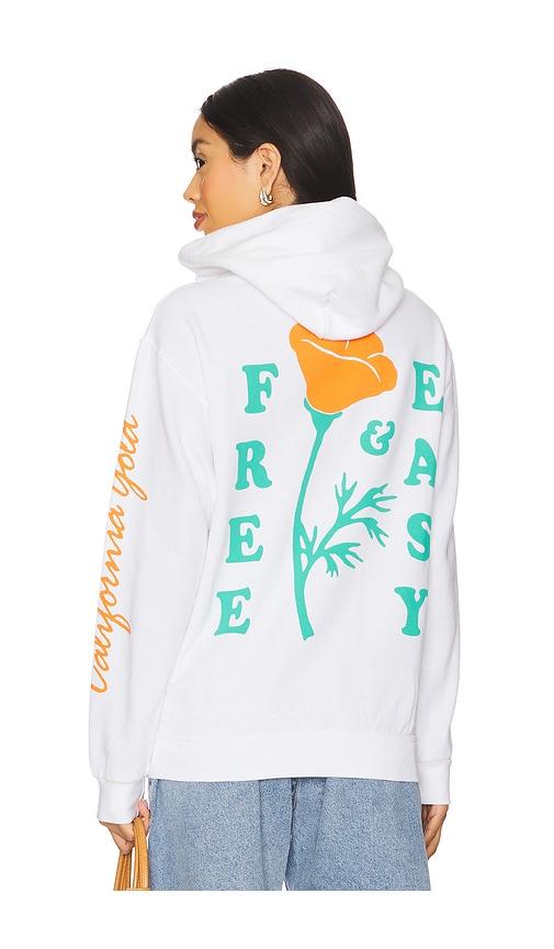 Free & Easy Poppy OG Hoodie in White by FREE&EASY