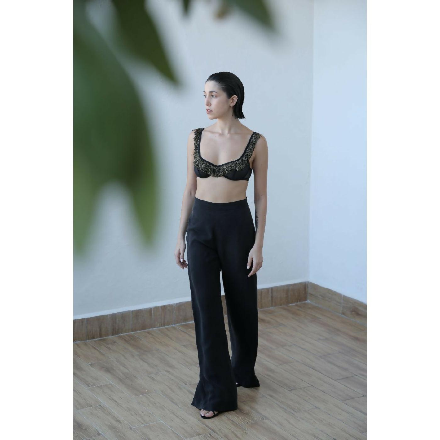 Folia Wide Legged Black Pants by FREJA