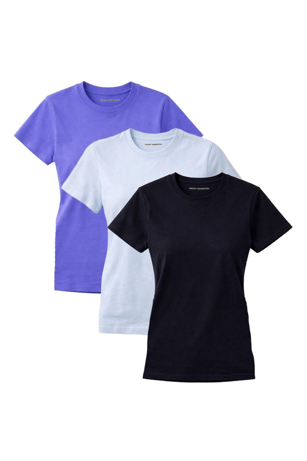 3 Pack Cotton Crew Neck Logo Short Sleeve T-Shirts by FRENCH CONNECTION