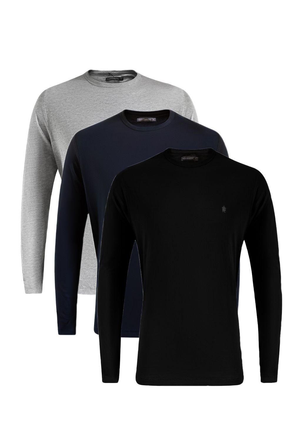 3 Pack Cotton Crew Neck Long Sleeve T-Shirts by FRENCH CONNECTION