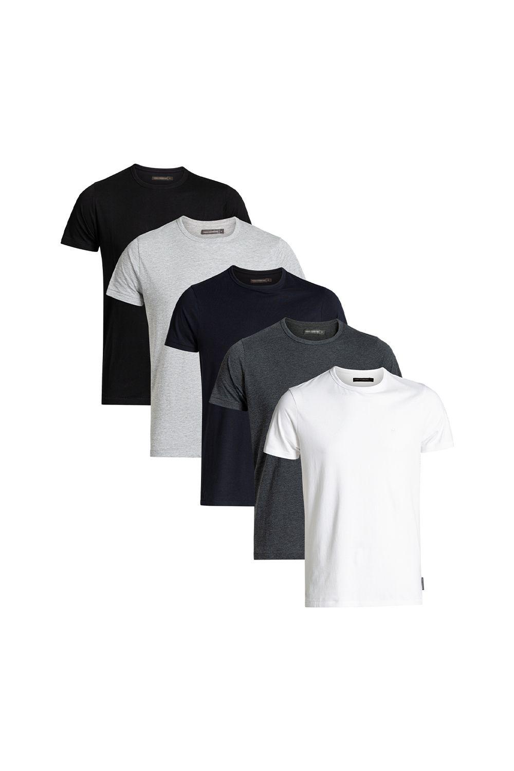 5 Pack Cotton Crew Neck Short Sleeve T-Shirts by FRENCH CONNECTION