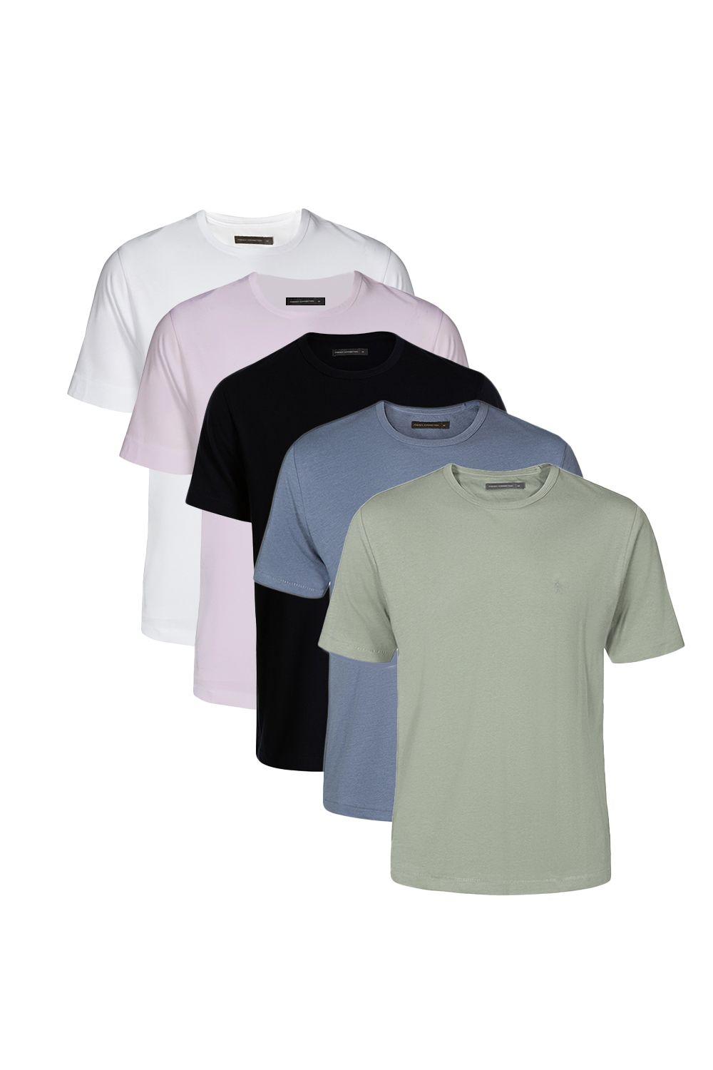 5 Pack Cotton Crew Neck Short Sleeve T-Shirts by FRENCH CONNECTION