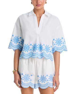 Alissa Cotton Embroidered Top by FRENCH CONNECTION