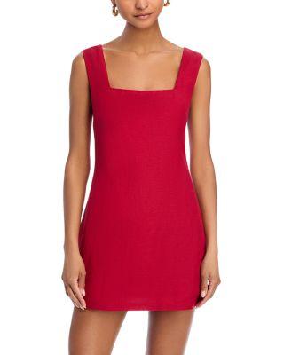 Birdie Linen Blend Square Neck Dress by FRENCH CONNECTION