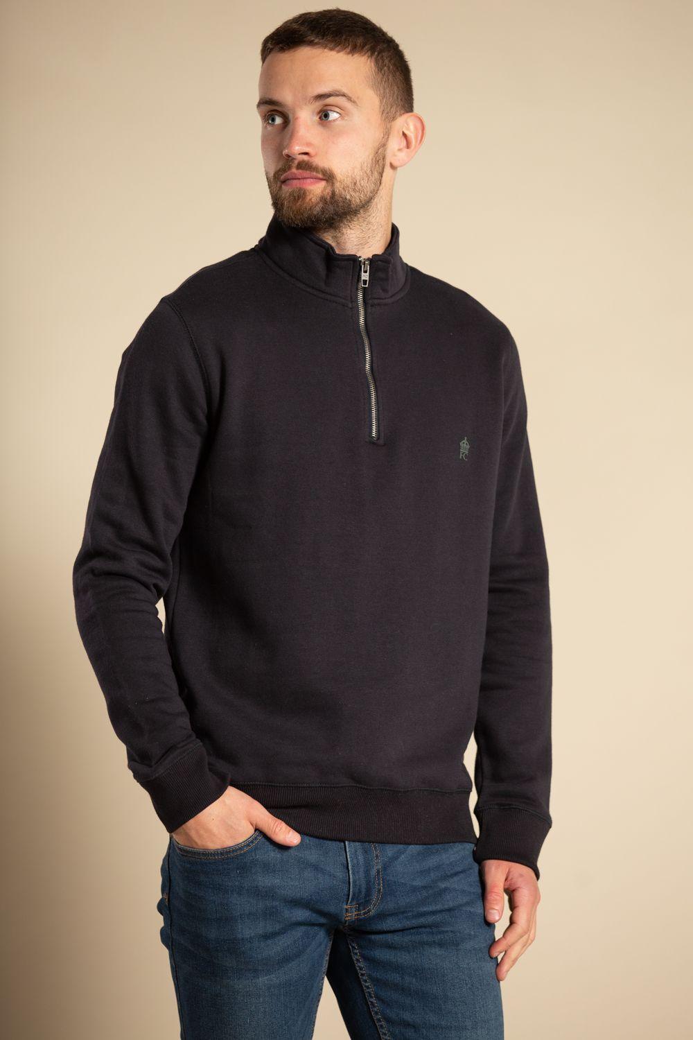 Cotton Blend Half-Zip Jumper by FRENCH CONNECTION