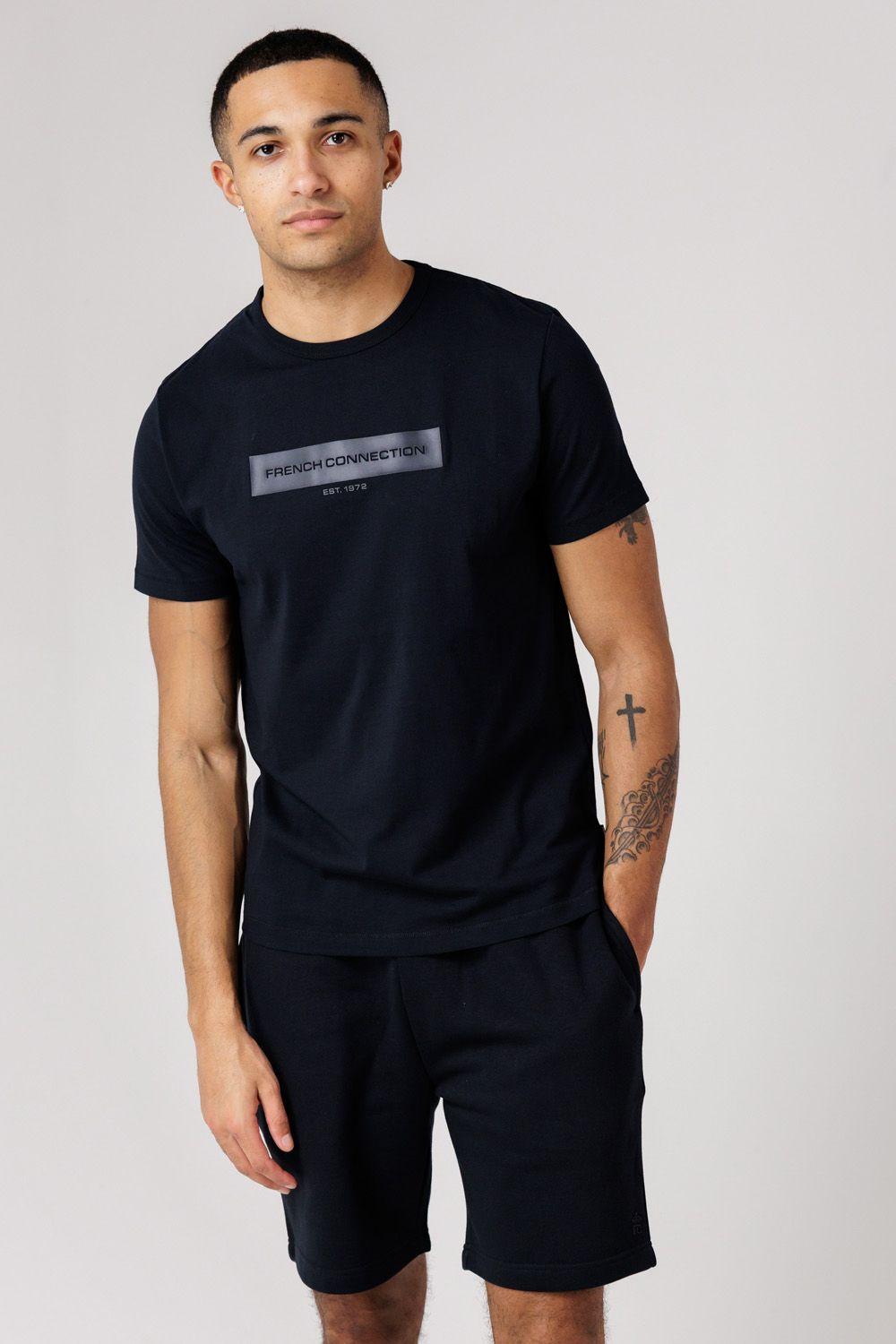 Cotton Chest Patch T-Shirt and Shorts Co Ord Set by FRENCH CONNECTION