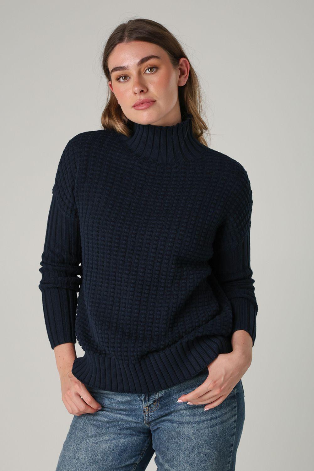Cotton Mozart Popcorn Knit High Neck Jumper by FRENCH CONNECTION