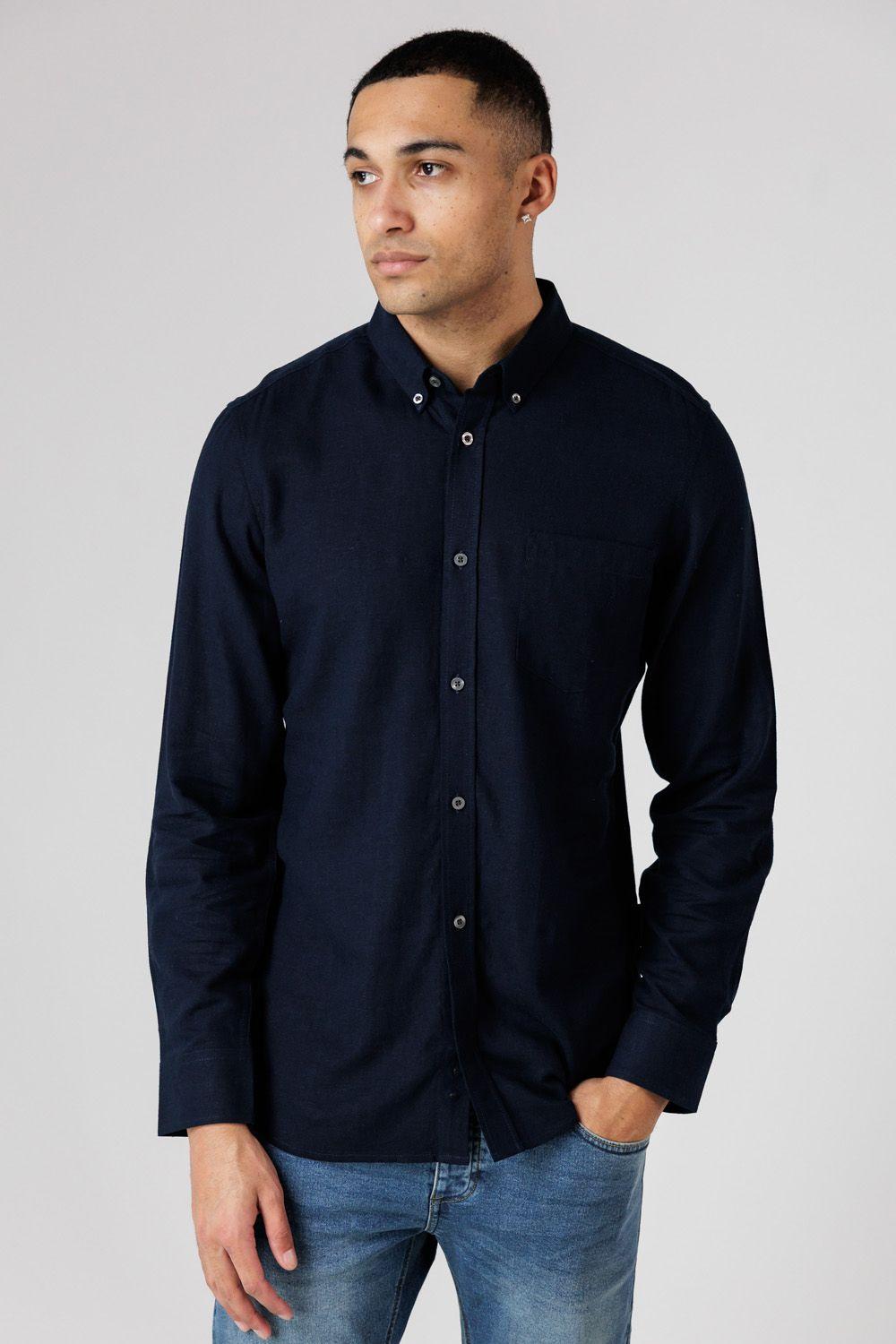 Linen Blend Long Sleeve Chest Pocket Shirt by FRENCH CONNECTION