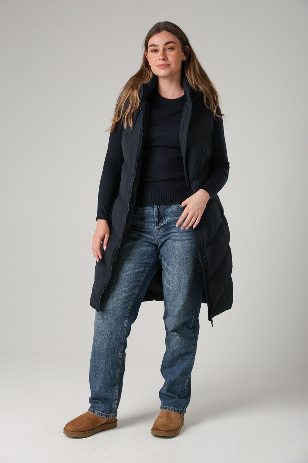 Midi Quilted Gilet with Hood by FRENCH CONNECTION