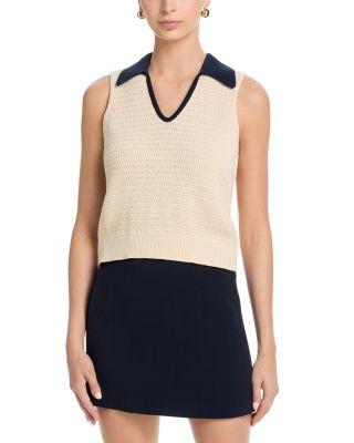 Mozart Contrast Knit Collared Sweater by FRENCH CONNECTION