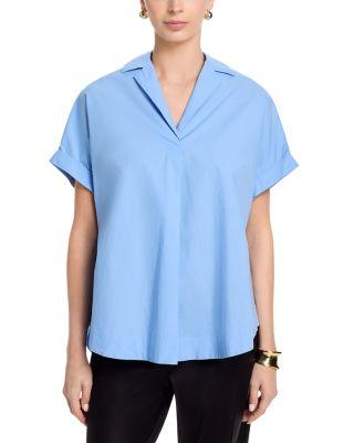 Poplin Collar Short Sleeve Pullover Top by FRENCH CONNECTION