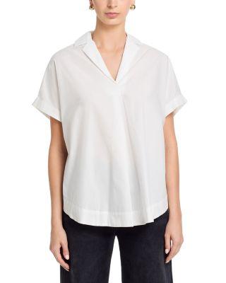 Poplin Collar Short Sleeve Pullover Top by FRENCH CONNECTION