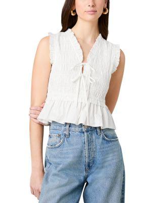 Rhodes Poplin Smocked Top by FRENCH CONNECTION