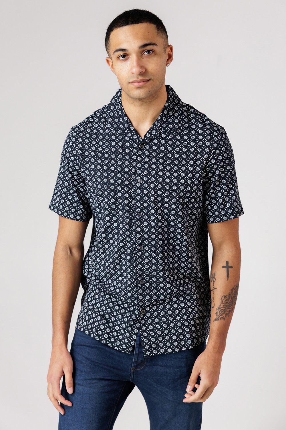 Square Floral Print Short Sleeve Shirt by FRENCH CONNECTION