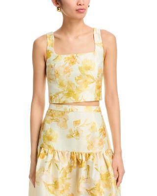 Structured Taffeta Sophie Fleur Cropped Top by FRENCH CONNECTION