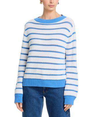 Teddy Knit Open Stripe Boat Neck Sweater by FRENCH CONNECTION