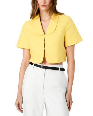 Theo Oversized Collar Short Sleeve Top by FRENCH CONNECTION