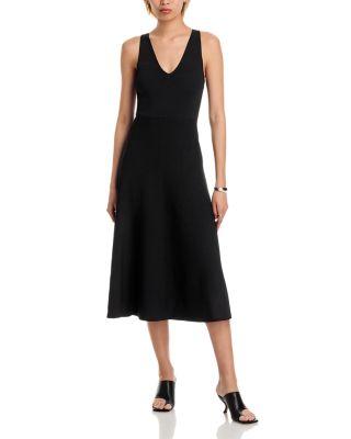 V Neck Knit Fit and Flare Midi Dress by FRENCH CONNECTION