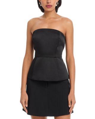 York Satin Strapless Peplum Top by FRENCH CONNECTION