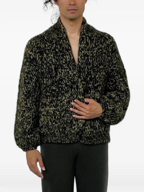 chunky-knit shawl-lapel cardigan by FRENCKENBERGER
