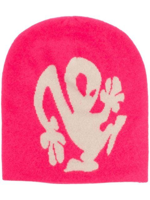 graphic-print detail knit beanie by FRENCKENBERGER