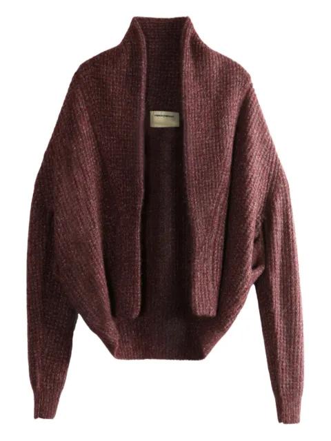 shawl-collar knitted cardigan by FRENCKENBERGER