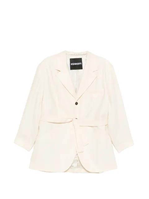 belted notched-lapel blazer by FRENKEN