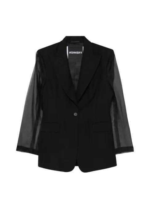 sheer-sleeve tailored blazer by FRENKEN