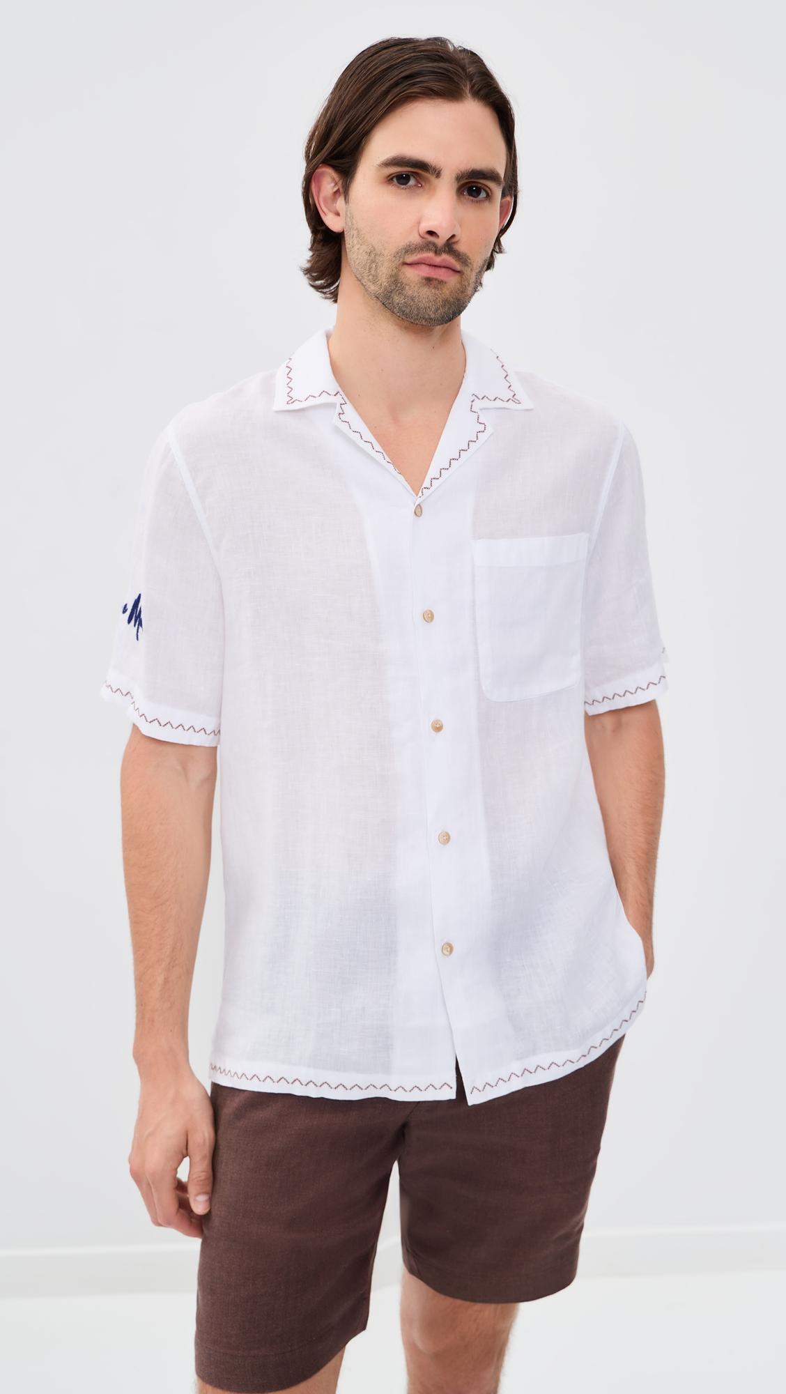 Alves Linen Sol E Mar Embroidery Shirt by FRESCOBOL CARIOCA