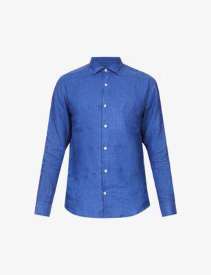 Antonio regular-fit cutaway-collar linen shirt by FRESCOBOL CARIOCA
