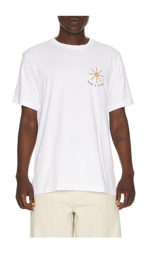 Frescobol Carioca Dinis Cotton Sol E Mar Print T-Shirt in White by FRESCOBOL CARIOCA